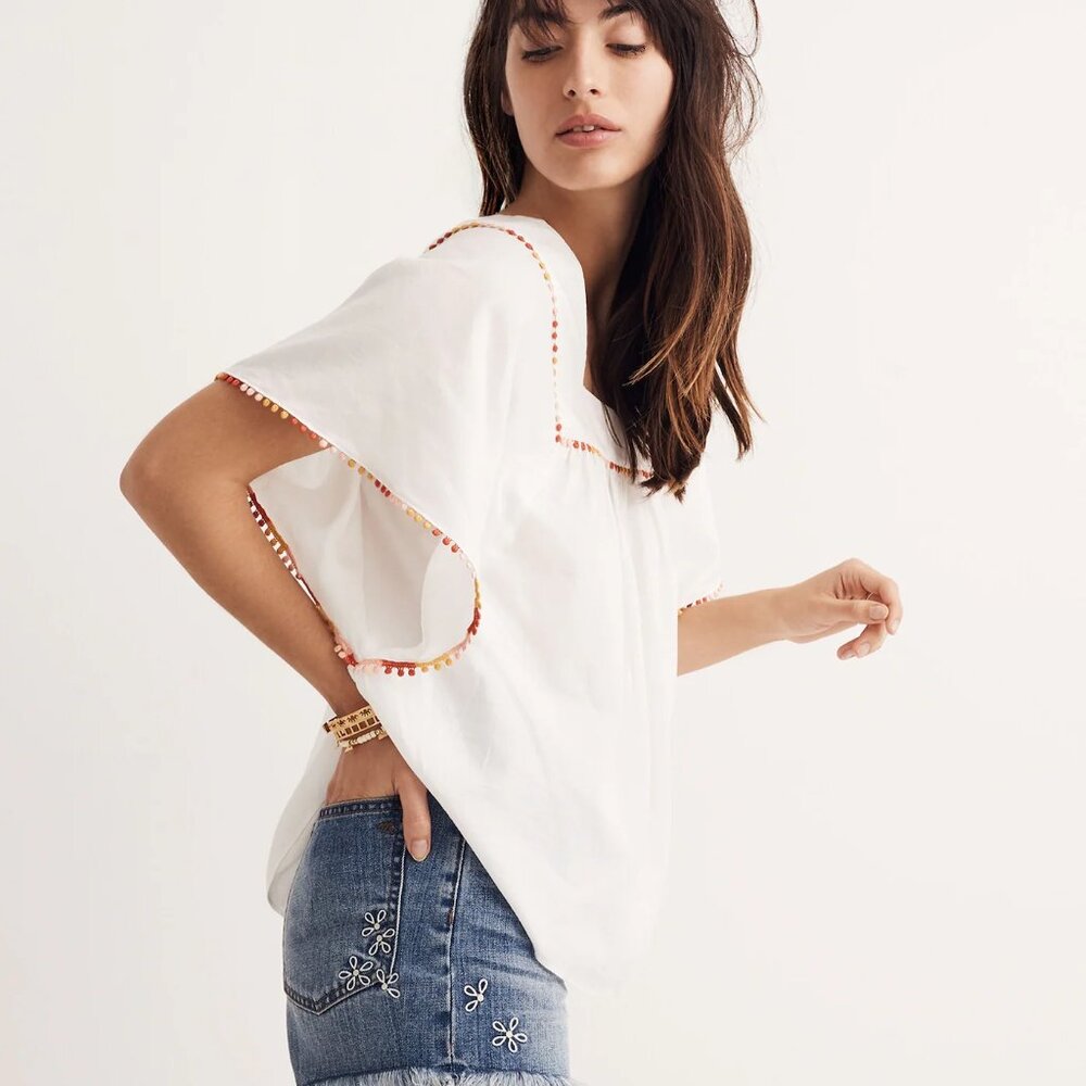 Pom-Pom Butterfly Top | Madewell